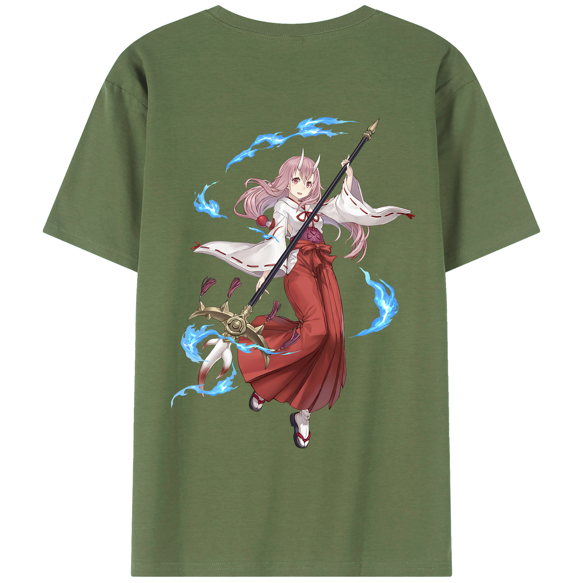 （画像用） 転スラ Regarding Reincarnated to Slime 綿100％ メンズ半袖Tシャツ（バックプリント） 通気性